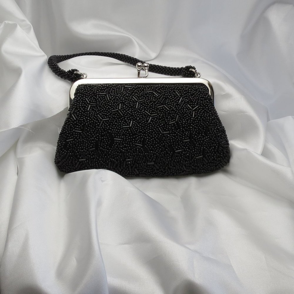 Black Mini beaded purse by Inge Christopher